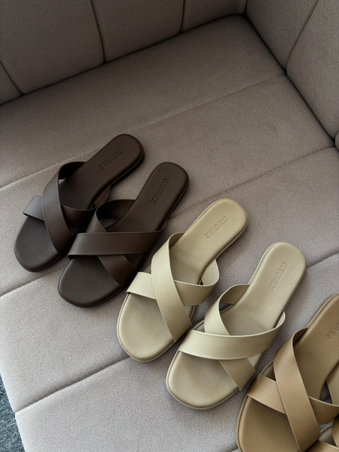 Criss Cross Slid-On Sandals